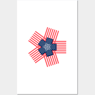 Modern American flag inspired by pop culture Posters and Art